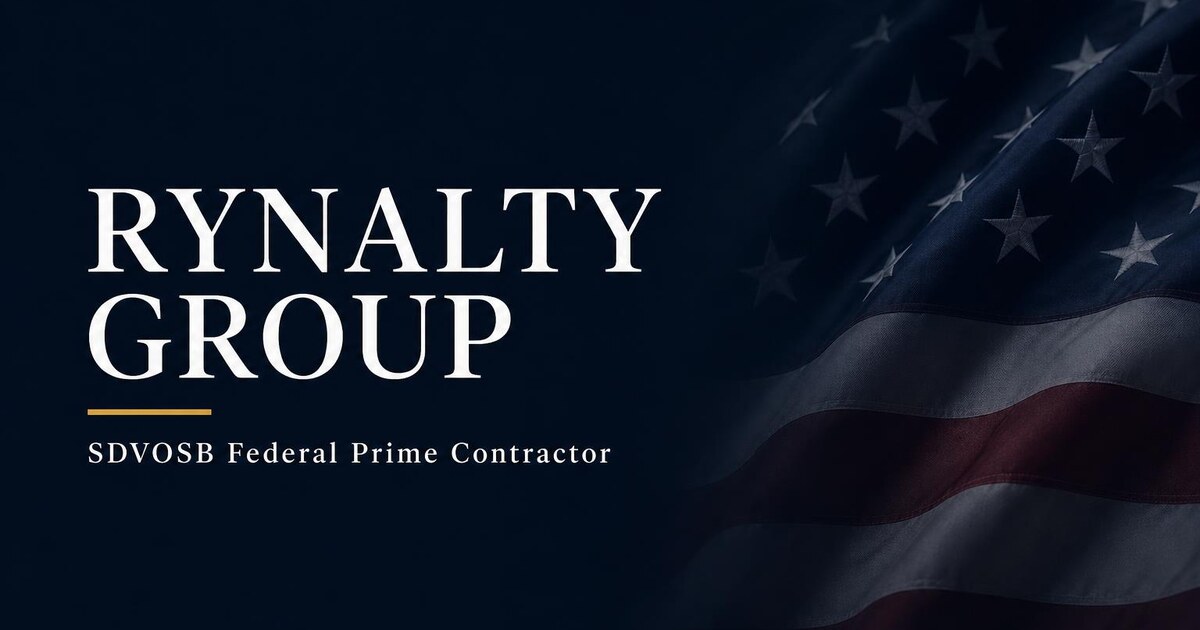 Navy blueprint mark of Rynalty Applied Systems over a drawing grid